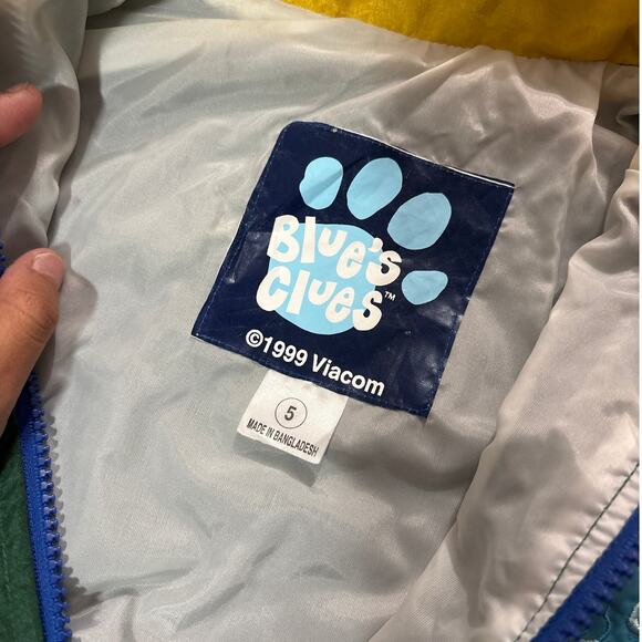 Vintage 1999 Nick Jr Blues Clues Embroidered Zip Up Jacket Boys 5 Rare Bright - Picture 4 of 5